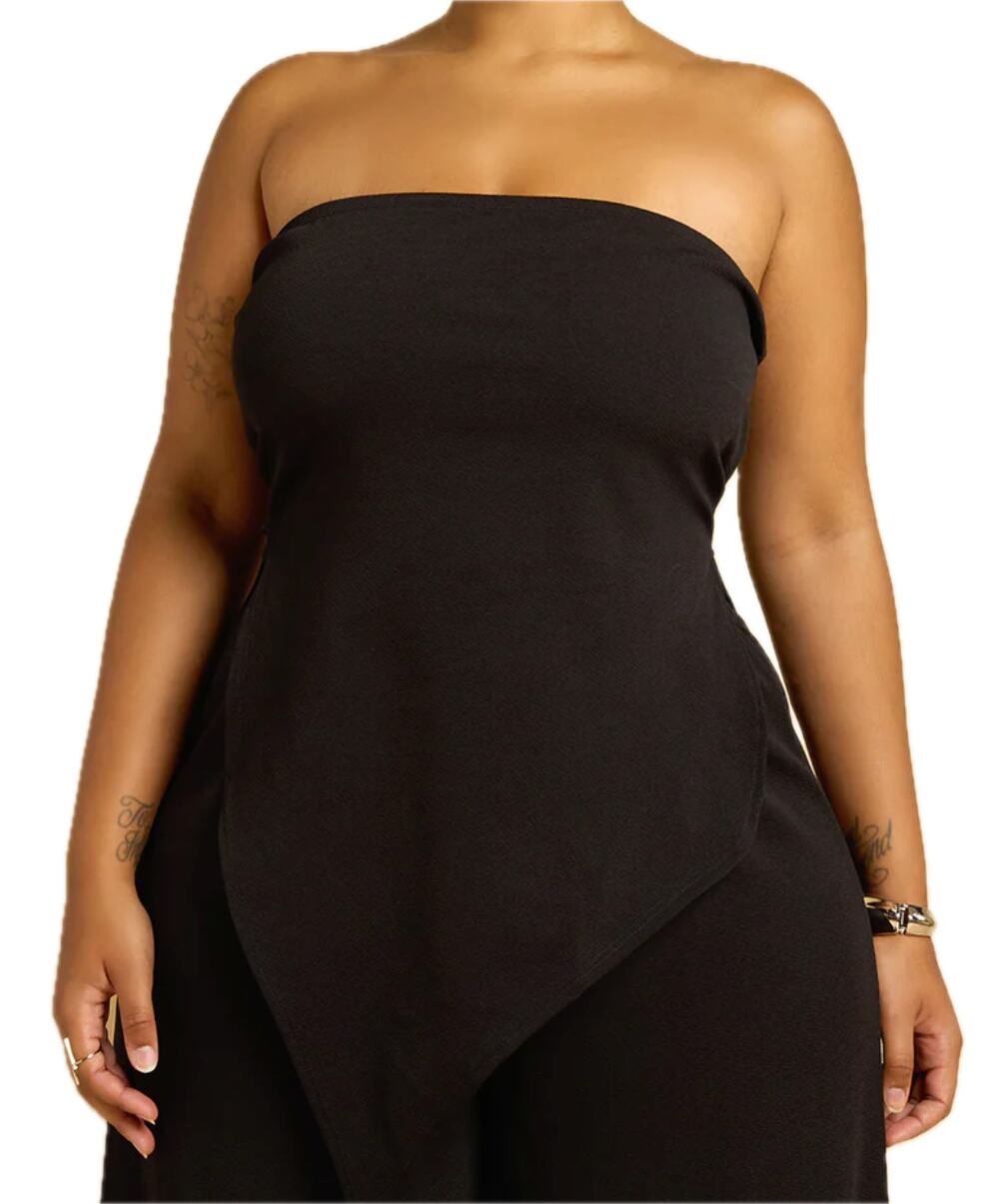 Rebdolls Black In That Way Asymmetrical Strapless Tube Top size 3X / 22 NEW Tags